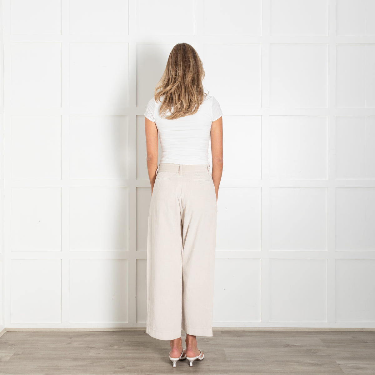 S Max Mara Cream Corduroy Trousers