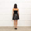 Alice + Olivia Black Lambs Leather Mini Pleated Skirt