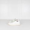 Miu Miu White Leather Trainers with Green Eyelets