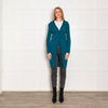 Diane Von Furstenberg Teal Button Up Knitted Long Cardigan