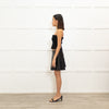 Alice + Olivia Black Lambs Leather Mini Pleated Skirt