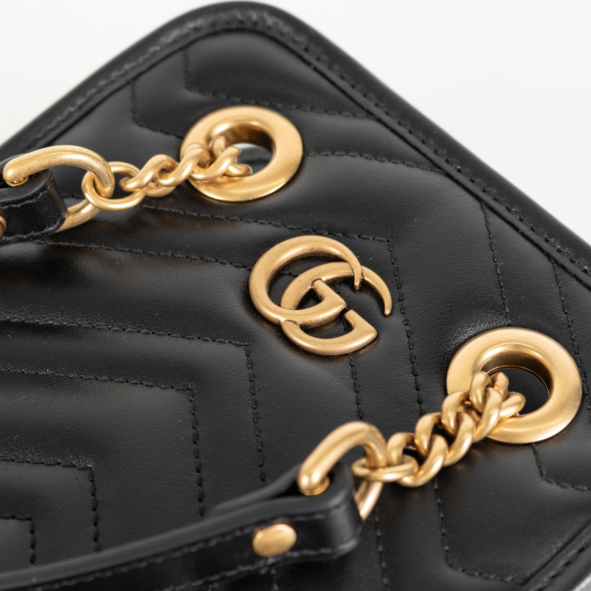 Gucci Black GG Marmont Matelasse Mini Bag