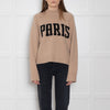 Anine Bing Brown Wool/Cashmere Mix Jumper With Paris Logo