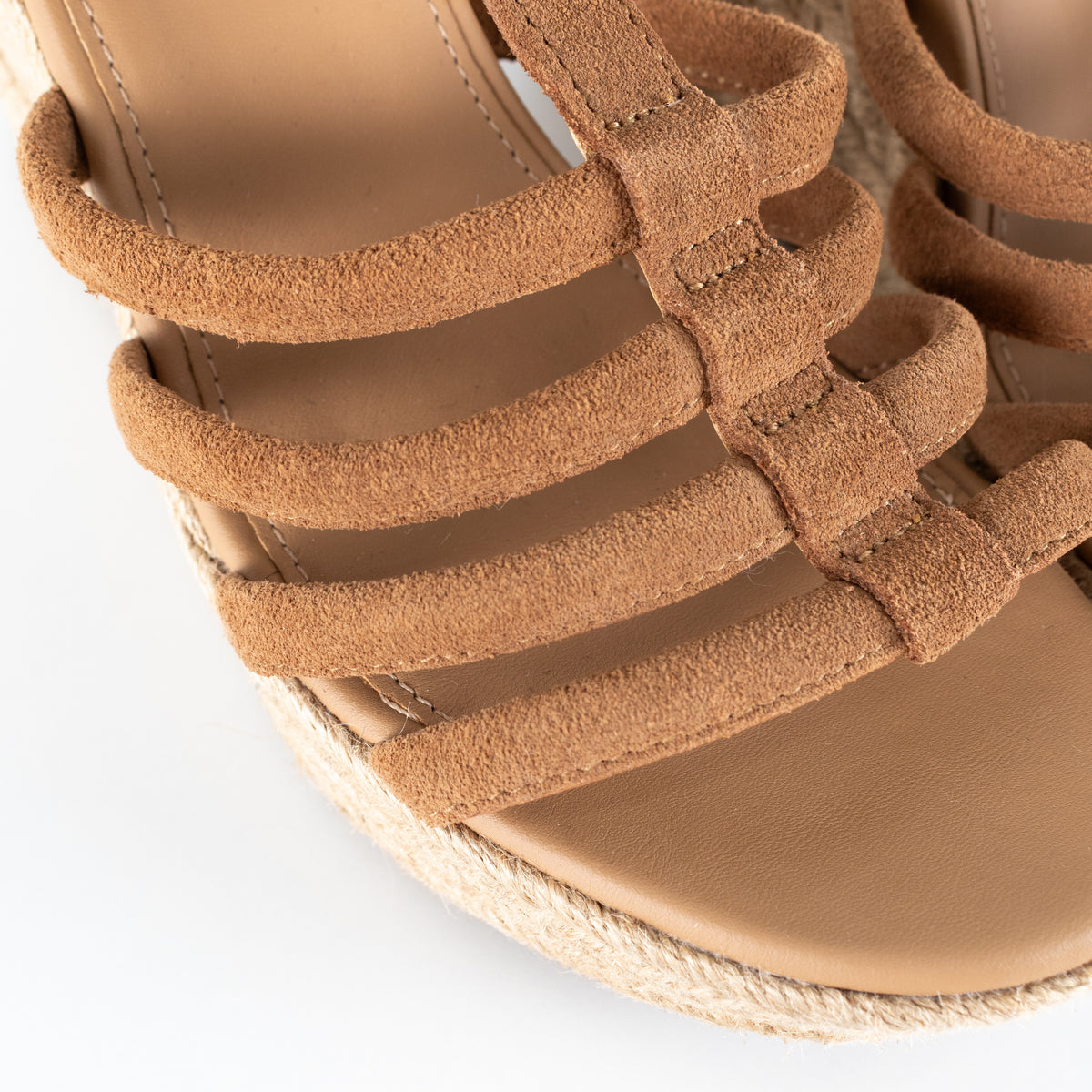 Ugg Tan Brown Suede Strappy Wedge Sandals