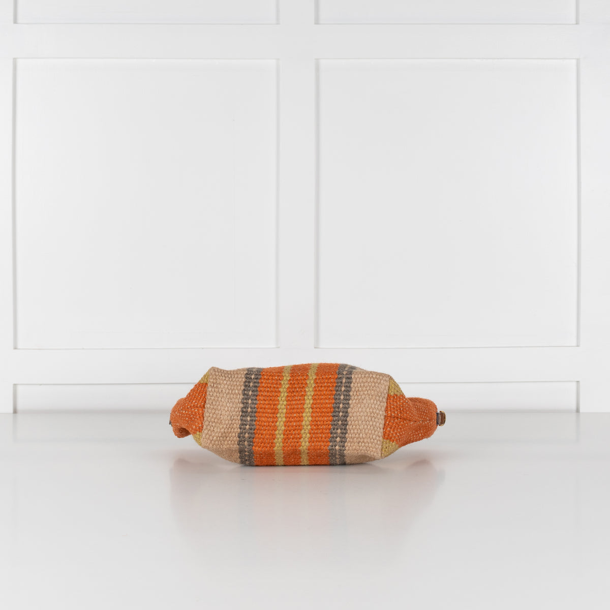 Anya Hindmarch Orange Striped Small Raffia Tote