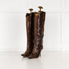 Jimmy Choo Brown Mock Snake Skin Heeled Boots