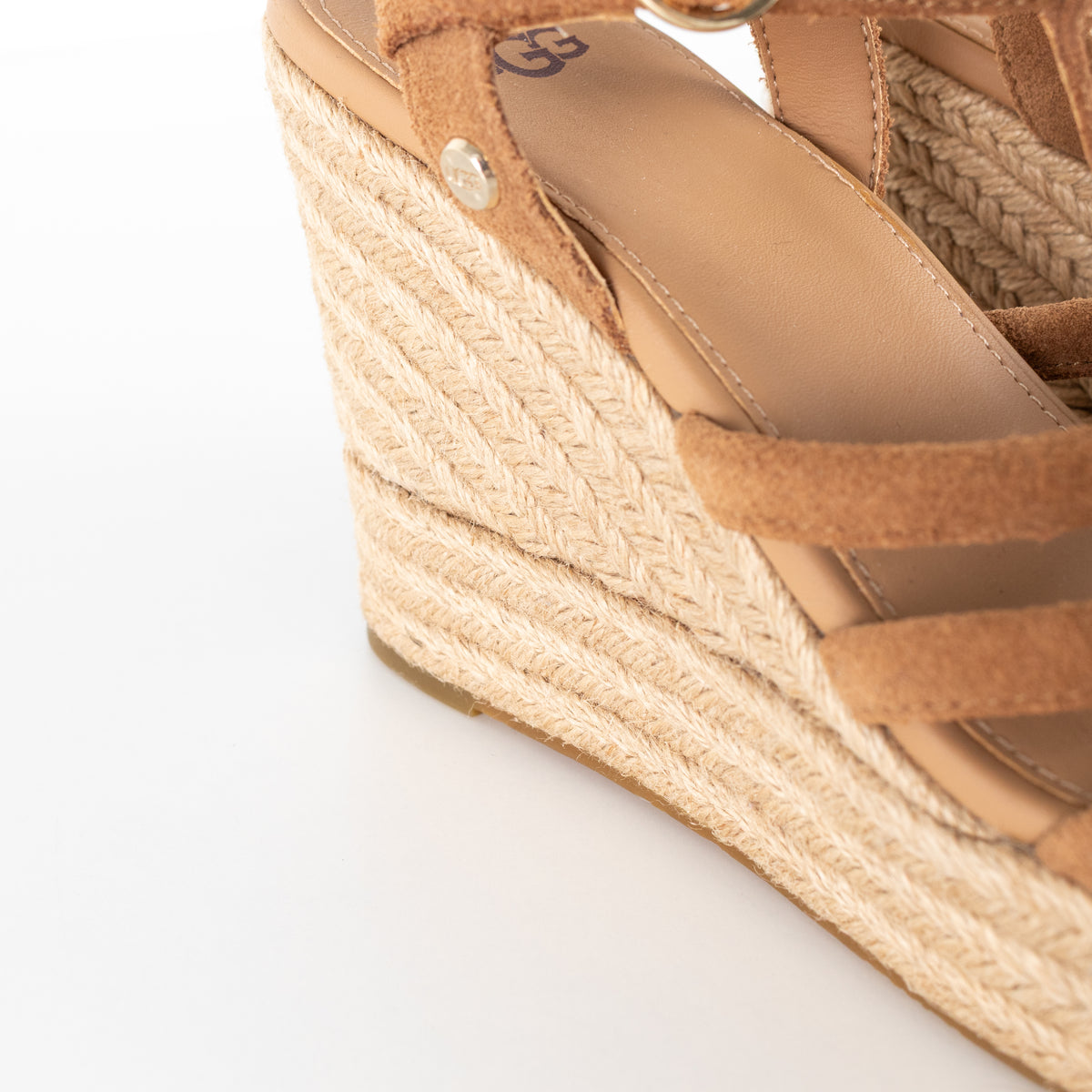 Ugg Tan Brown Suede Strappy Wedge Sandals