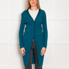 Diane Von Furstenberg Teal Button Up Knitted Long Cardigan