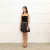 Alice + Olivia Black Lambs Leather Mini Pleated Skirt