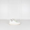 Miu Miu White Leather Trainers with Green Eyelets