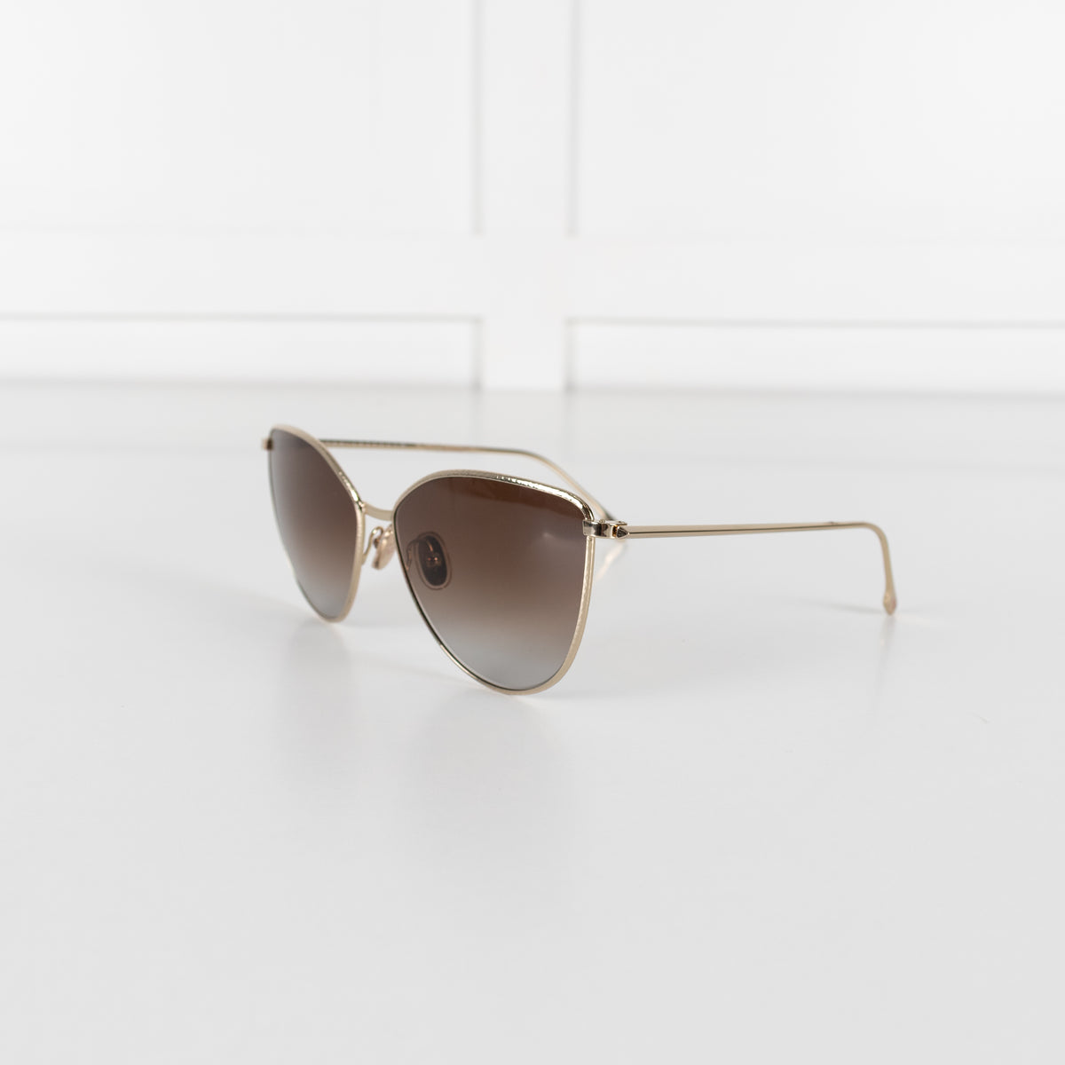 Victoria Beckham Gold Cat Eye Sunglasses With Grey Gradient Lens