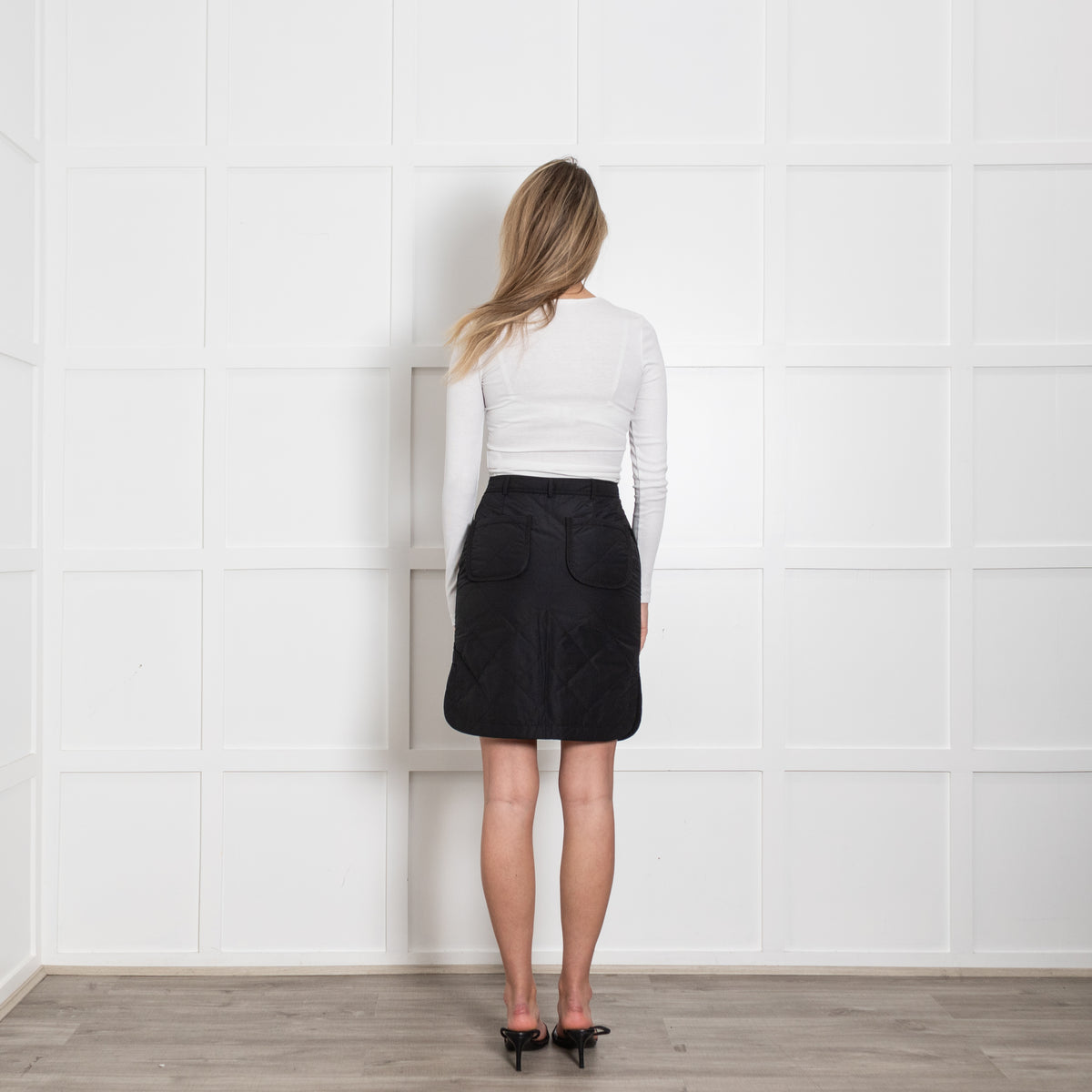 Burberry Black Padded Knee Length Skirt