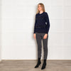Thakoon Navy Blue Sparkle Fringe Jumper