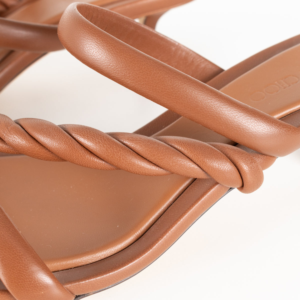 Jimmy Choo Tan Nappa Leather Strappy Heeled Sandals