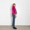 Manoush Pink Diamonte Buttons Faux Fur Jacket