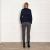 Thakoon Navy Blue Sparkle Fringe Jumper