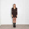 The Kooples Black Brown White Dots Mini Dress