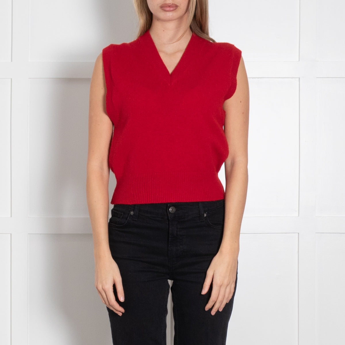 &Daughter Red Wool Sleeveless Vest