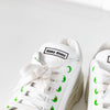 Miu Miu White Leather Trainers with Green Eyelets