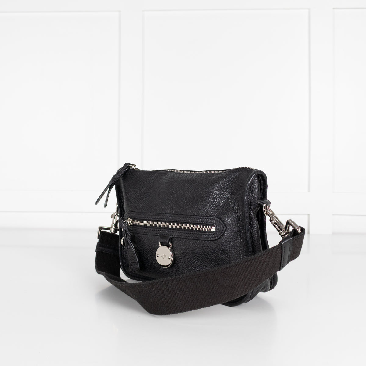 Mulberry Black Grainy Leather Somerset Shoulder Bag