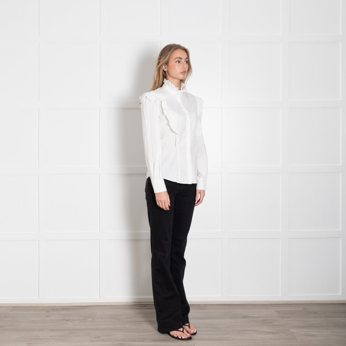 Philosophy Di Lorenzo Serafini White Broderie Anglais Detail Blouse