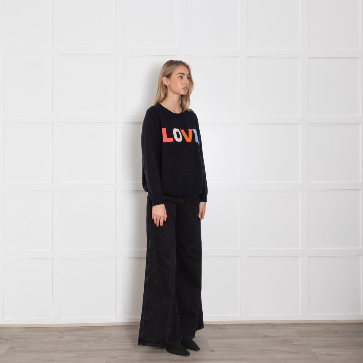 Chinti & Parker Navy Cashmere Love Sweater