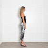 Enfold Grey Digital Floral Print Satin Trousers