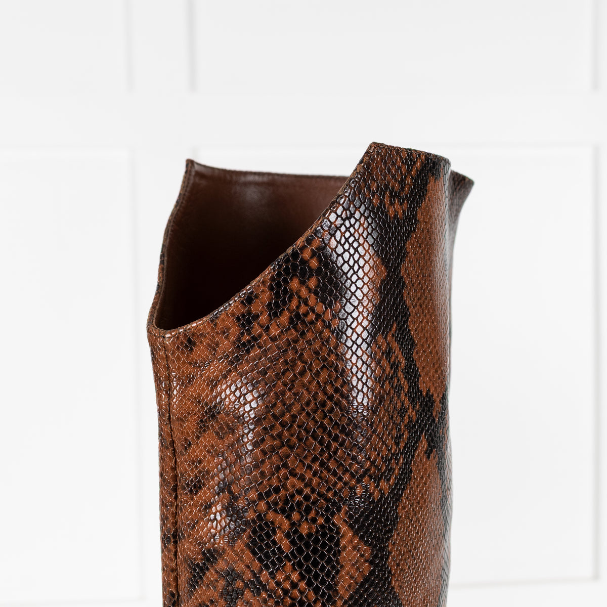 Jimmy Choo Brown Mock Snake Skin Heeled Boots