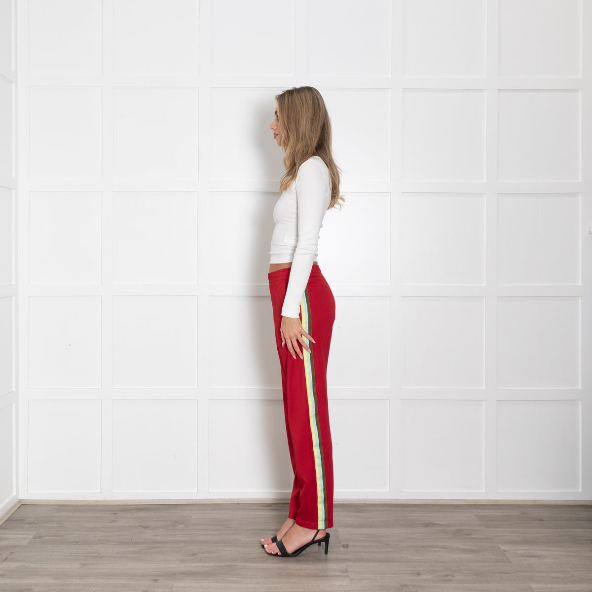 Acne Studios Norwich Face Red Jersey Tapered Track Pants