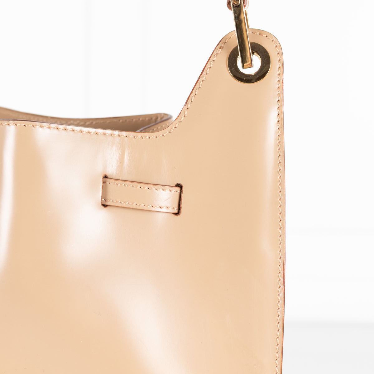 Salvatore Ferragamo Beige Bucket Shoulder Bag