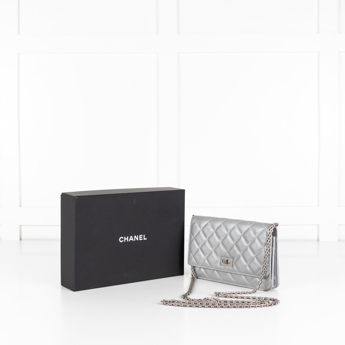 Chanel Silver WOC 2.55 Re-Edition with Box