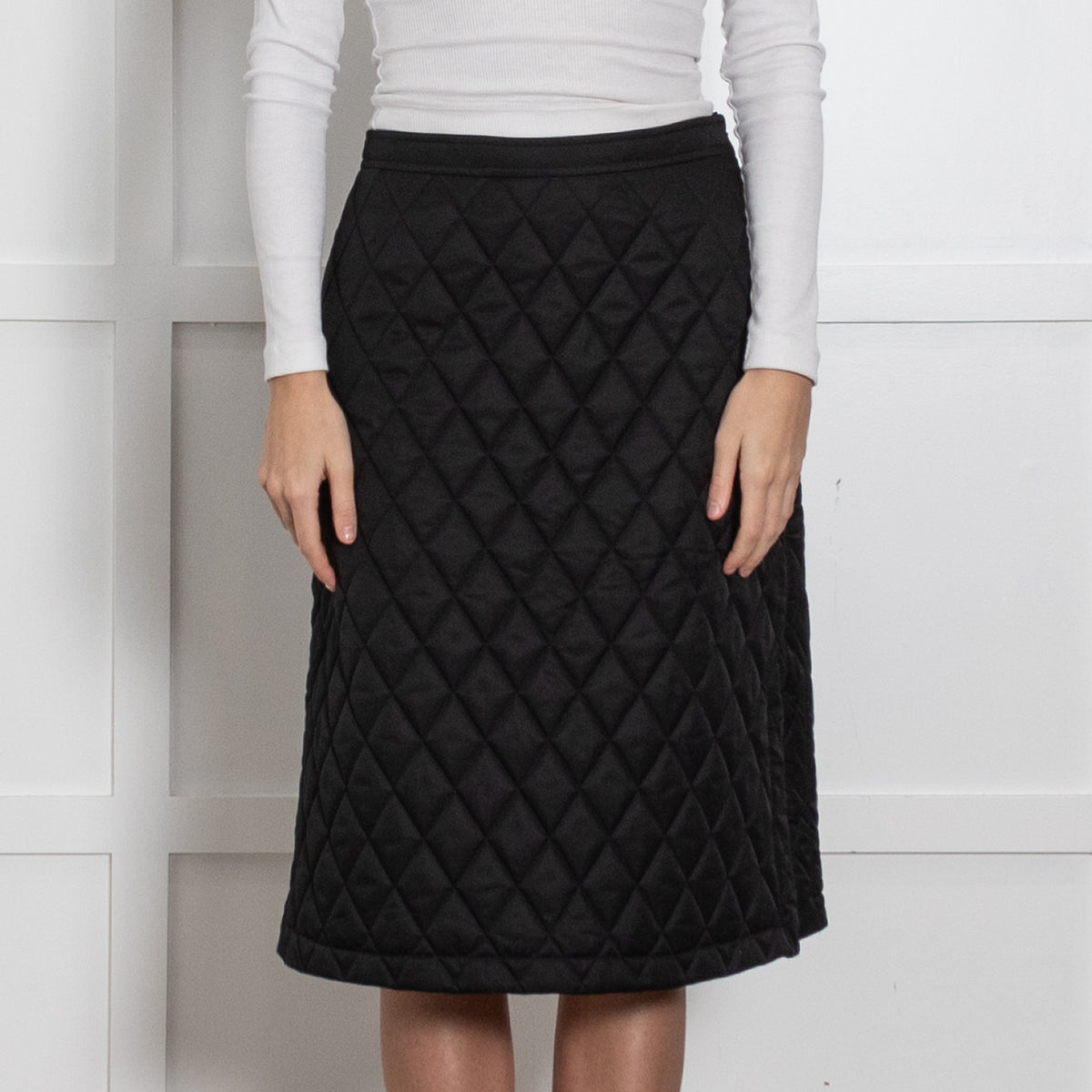 Burberry Black Padded A Line Knee Length Skirt
