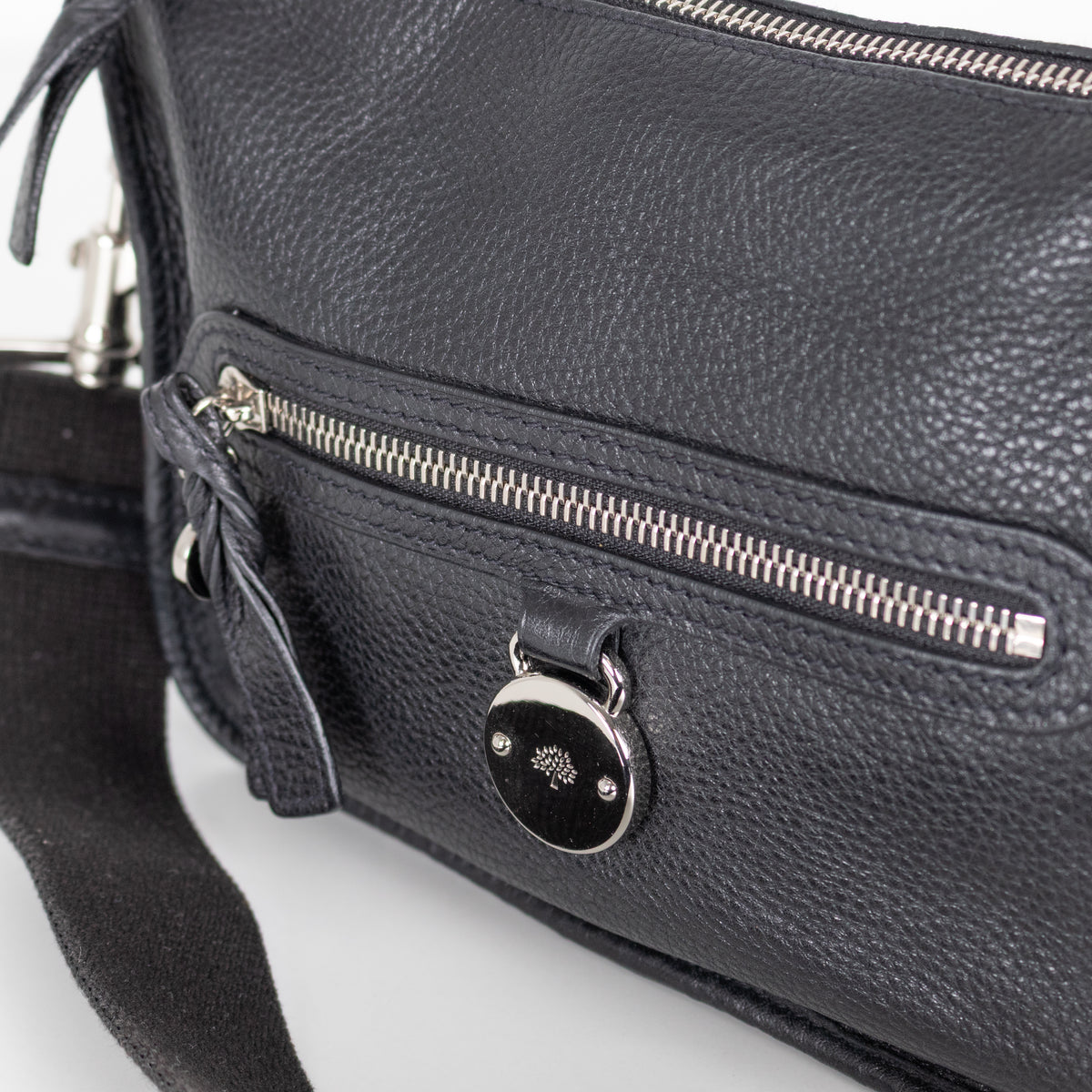 Mulberry Black Grainy Leather Somerset Shoulder Bag