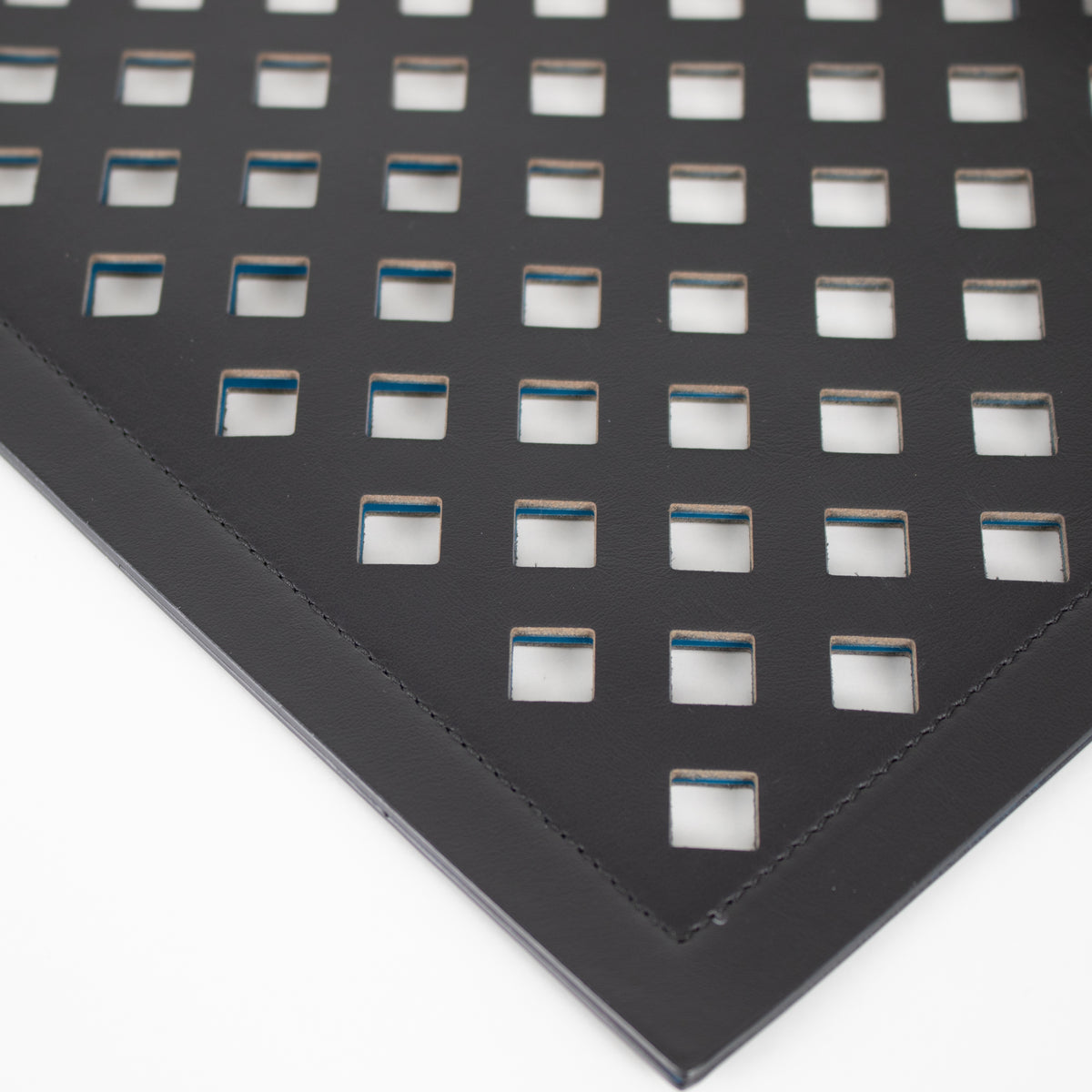 Smythson Black Leather Laser Cut Large Wallet