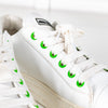 Miu Miu White Leather Trainers with Green Eyelets