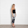 Enfold Grey Digital Floral Print Satin Trousers
