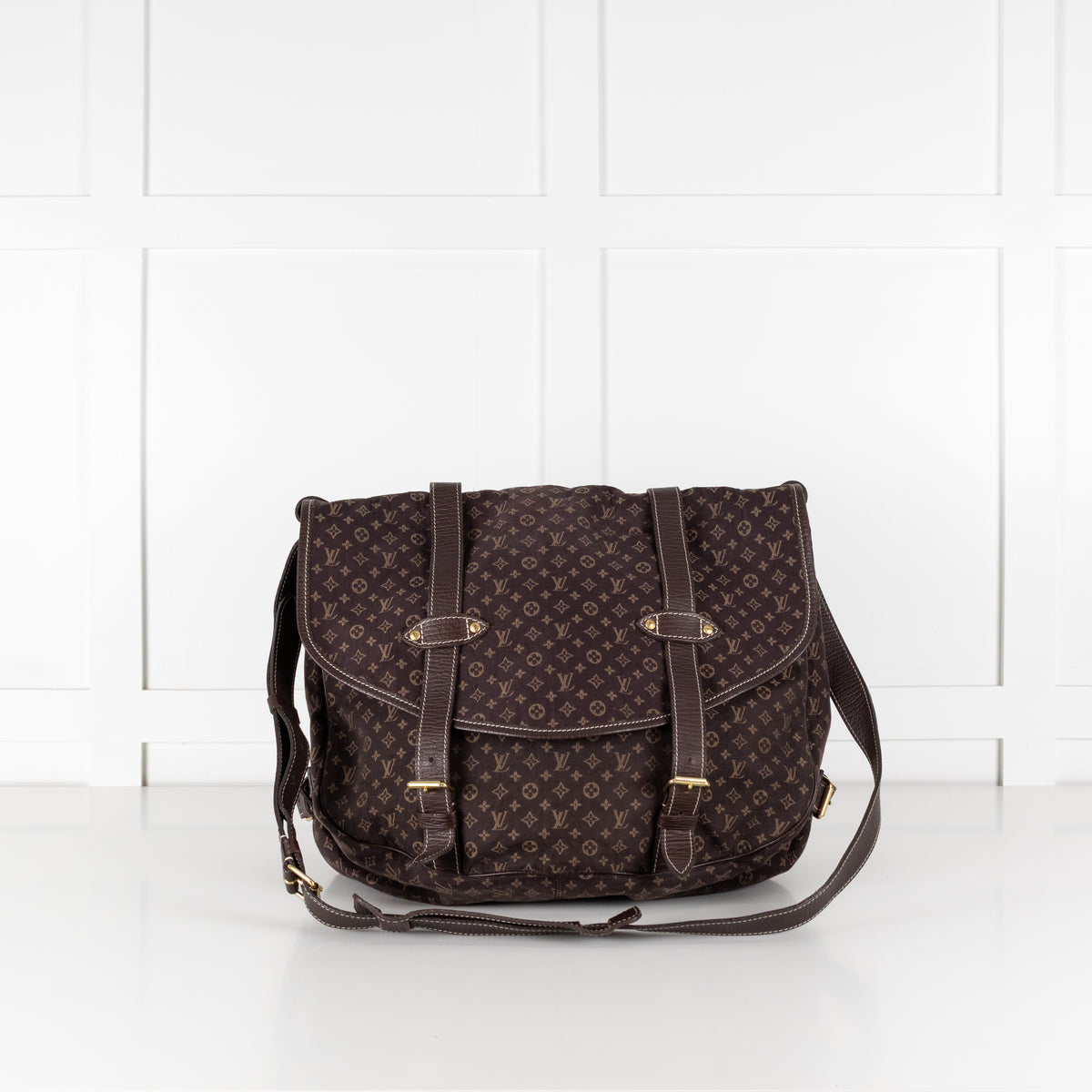 Louis Vuitton Brown Monogram Mini Lin Saumur XL Shoulder Bag