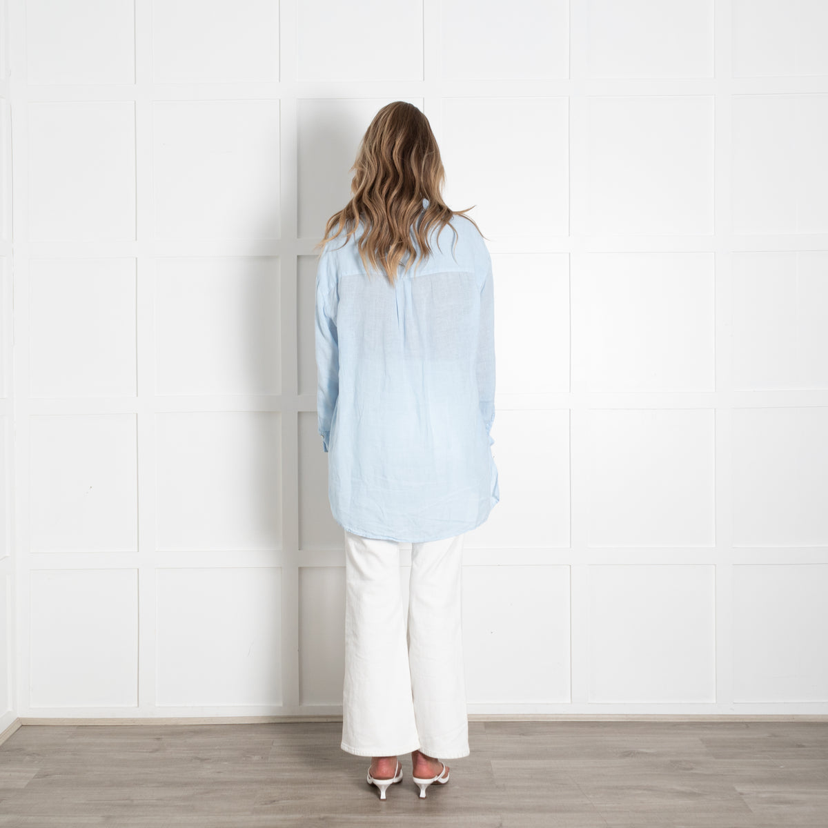 120% Lino Pale Blue Button Down Shirt