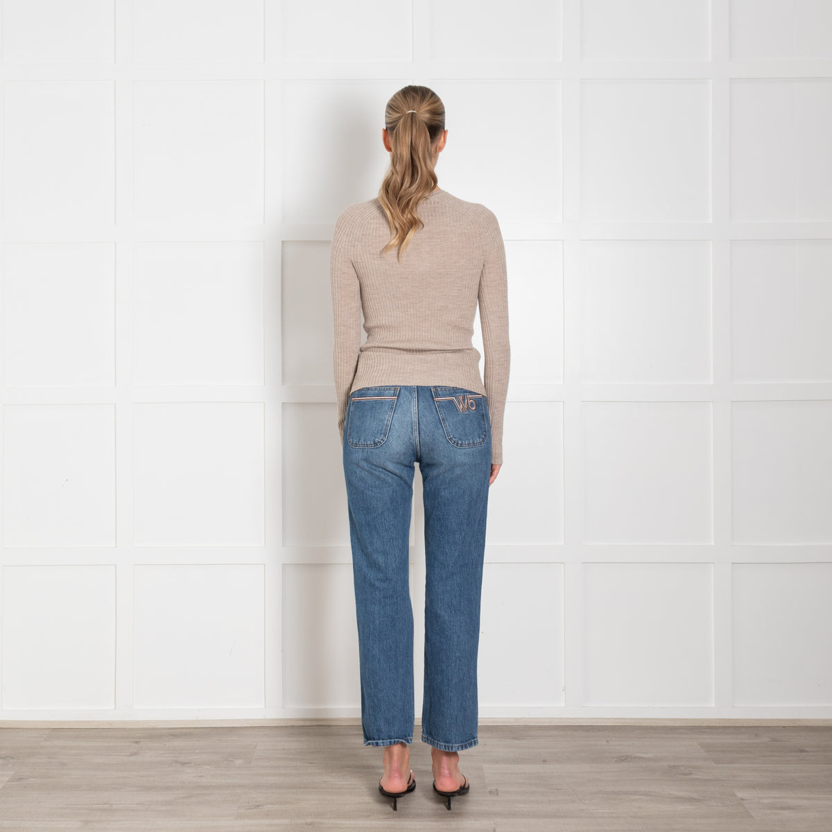 Toteme Pale Beige Long Sleeve Rib Top