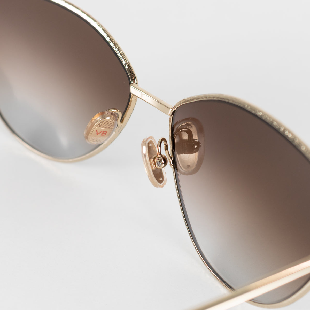Victoria Beckham Gold Cat Eye Sunglasses With Grey Gradient Lens