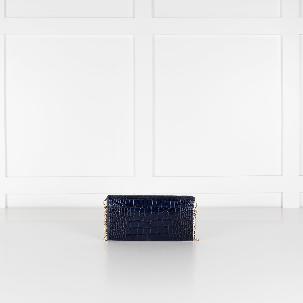 Strathberry Navy Blue Croc Multrees Crossbody Clutch