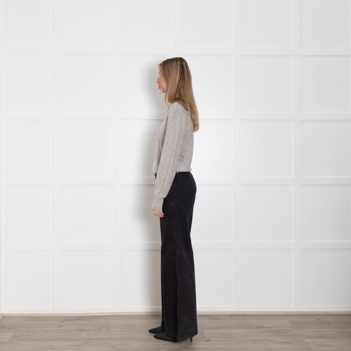 Frame Grey Cashmere Collared Sweater