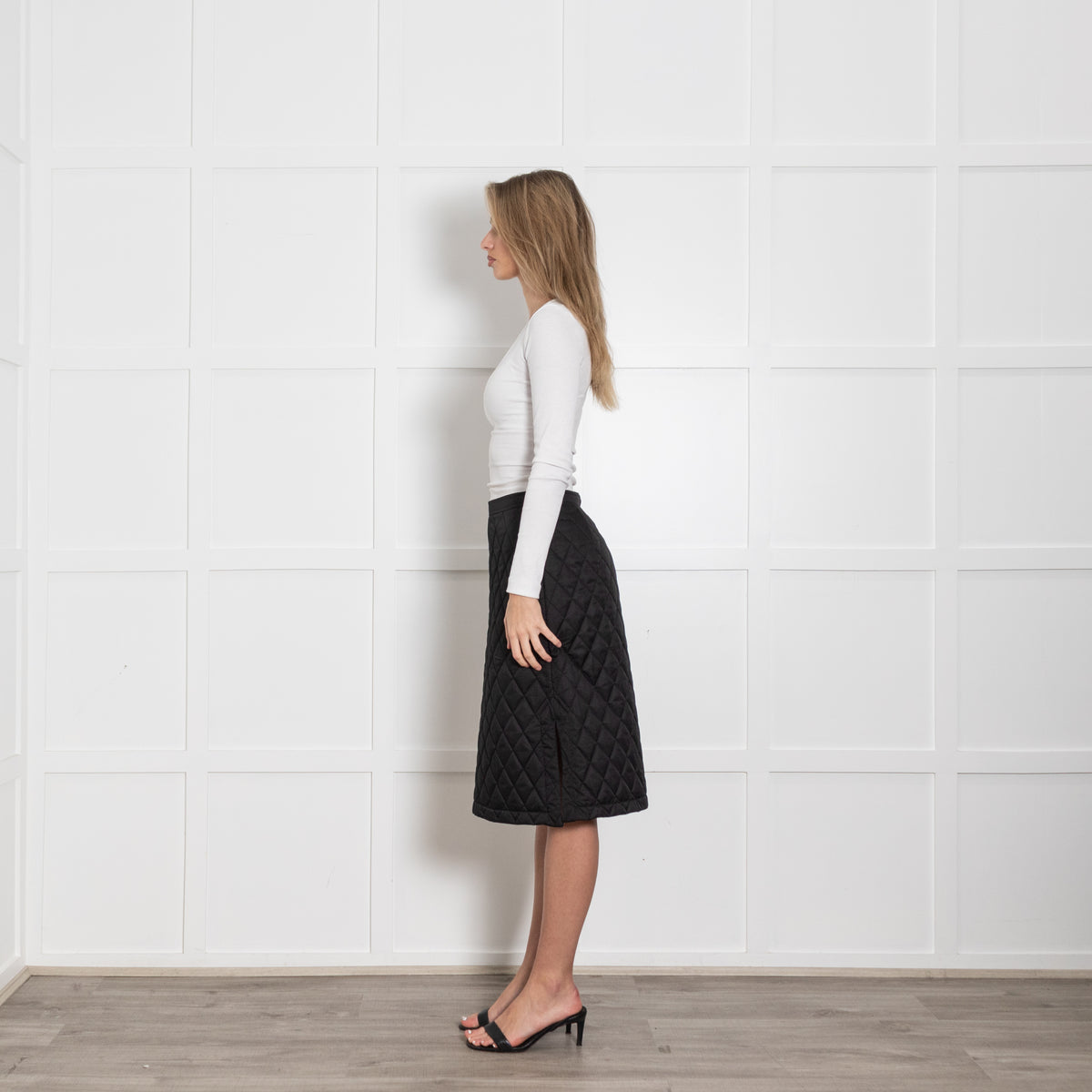 Burberry Black Padded A Line Knee Length Skirt