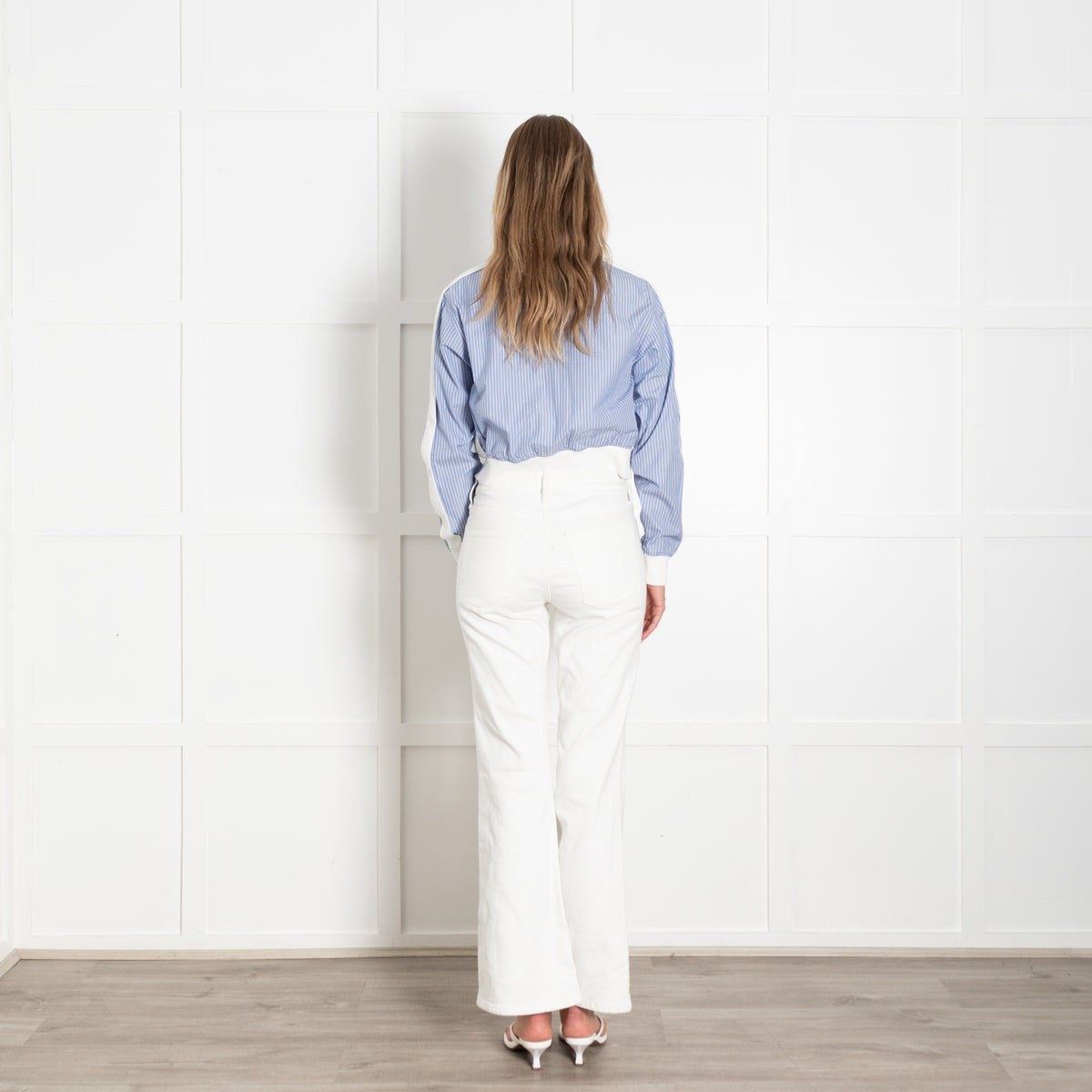 Loewe Blue White Striped Cotton Bomber Jacket
