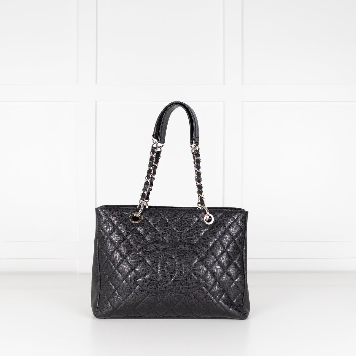 Chanel Black Caviar GST with Silver Hardware