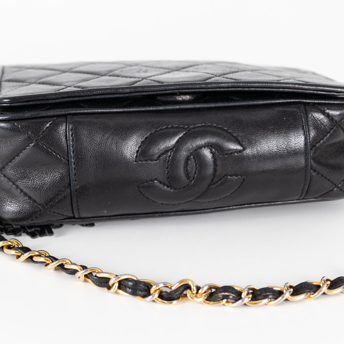 Chanel Black Vintage Quilted Flap Camera Bag