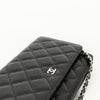 Chanel Black Caviar Leather Wallet On The Chain