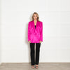 Frame Pink Satin Strong Shoulder Blazer