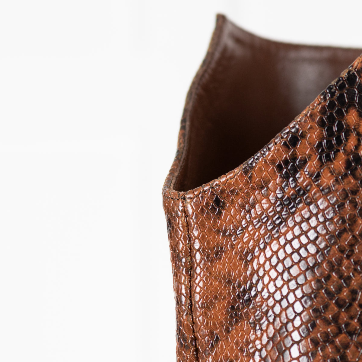 Jimmy Choo Brown Mock Snake Skin Heeled Boots