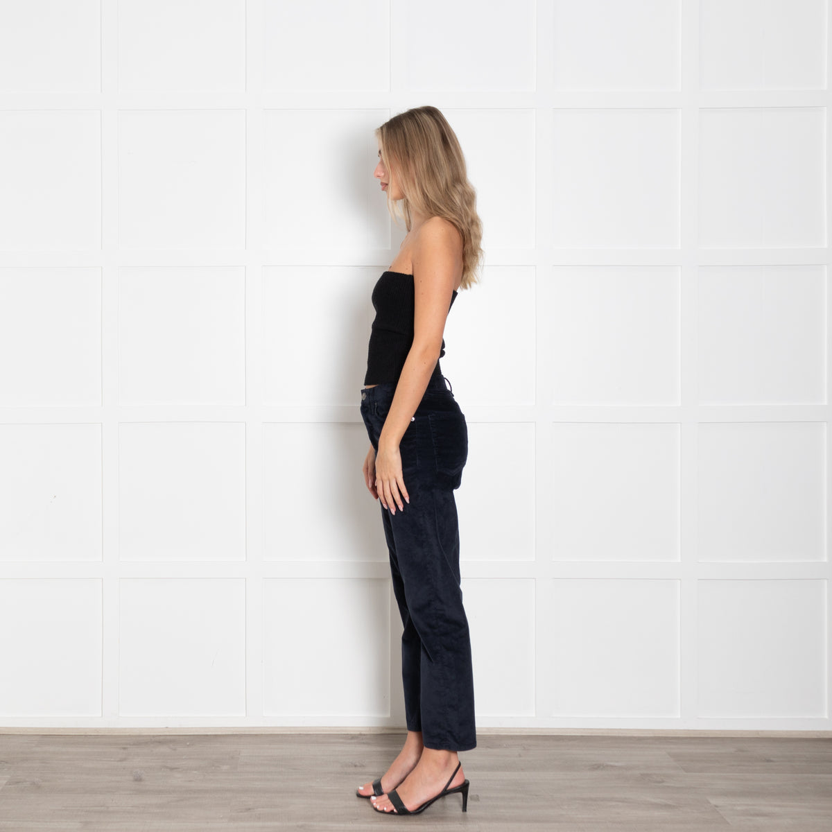 Paige Blue Velvet Split Ankle Jeans